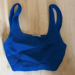 Aritzia Blue Ribbed Tank Top
